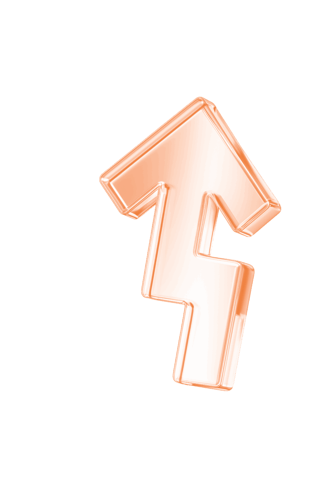 Icona freccia di intervento arancione